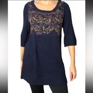 Gently Used Free People Desert Rose Floral Knit Tunic Sweater Dress - Size XS